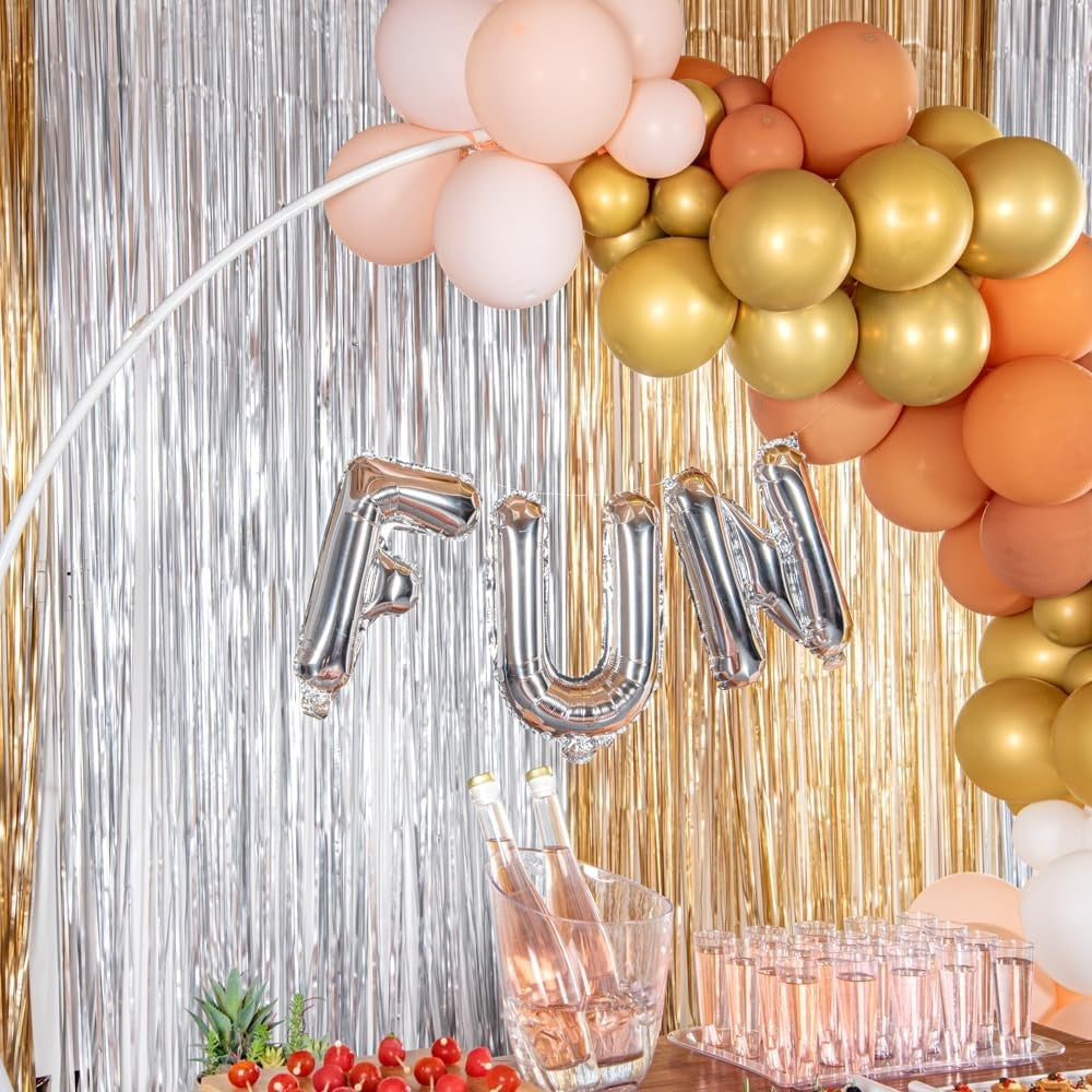 Balon Folie Metalizata Litera F, Klevo, 80 cm, Umflati cu Heliu sau Aer, Ambalaj Individual, Pai inclus, Argintiu