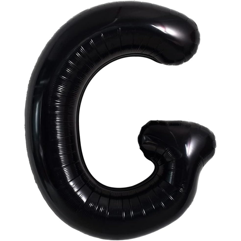 Balon Folie Metalizata Litera G, Klevo, 40 cm, Umflati cu Heliu sau Aer, Ambalaj Individual, Pai inclus, Negru