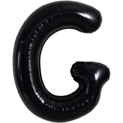 Balon Folie Metalizata Litera G, Klevo, 40 cm, Umflati cu Heliu sau Aer, Ambalaj Individual, Pai inclus, Negru