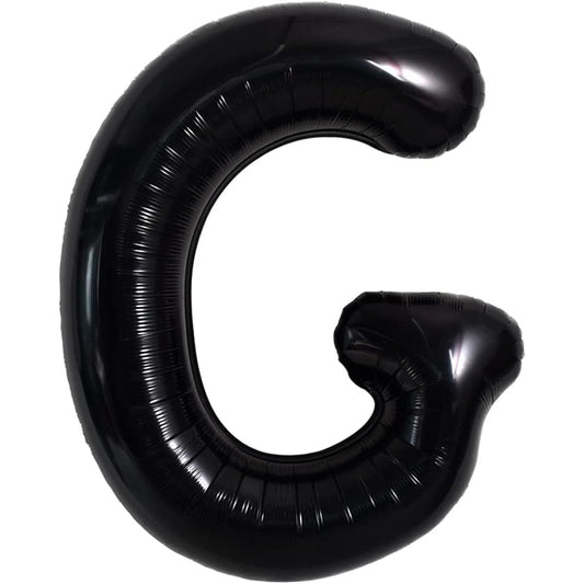 Balon Folie Metalizata Litera G, Klevo, 40 cm, Umflati cu Heliu sau Aer, Ambalaj Individual, Pai inclus, Negru