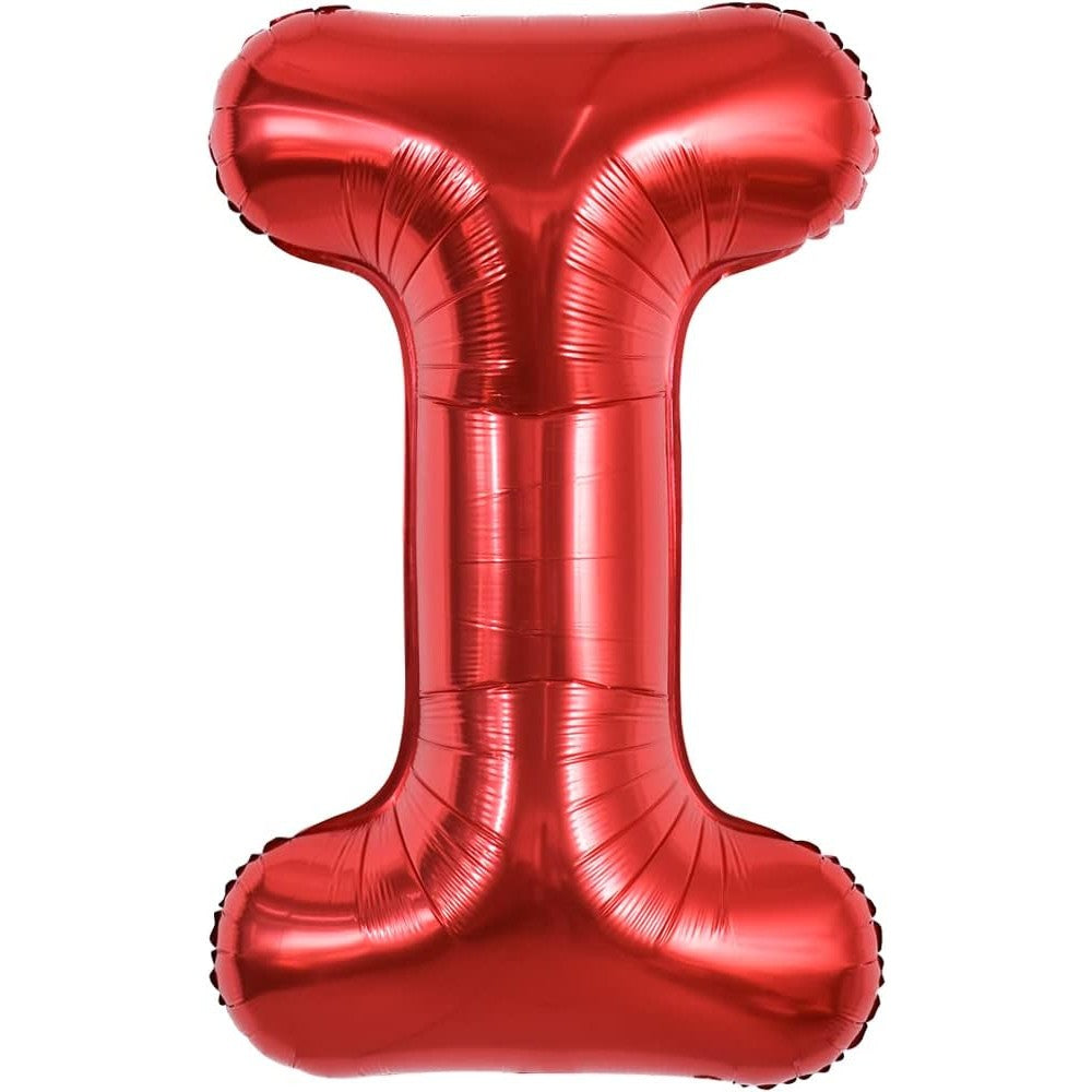 Balon Folie Metalizata Litera I, Klevo, 40 cm, Umflati cu Heliu sau Aer, Ambalaj Individual, Pai inclus, Rosu