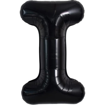 Balon Folie Metalizata Litera I, Klevo, 40 cm, Umflati cu Heliu sau Aer, Ambalaj Individual, Pai inclus, Negru