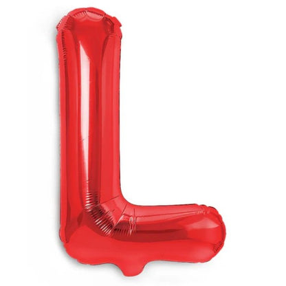 Balon Folie Metalizata Litera L, Klevo, 40 cm, Umflati cu Heliu sau Aer, Ambalaj Individual, Pai inclus, Rosu