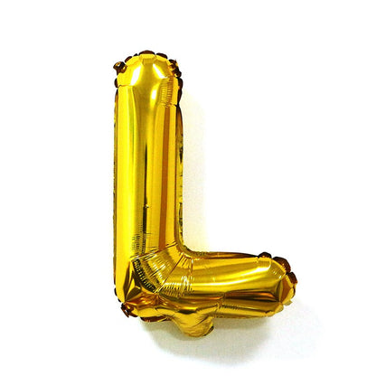 Balon Folie Metalizata Litera L, Klevo, 40 cm, Umflati cu Heliu sau Aer, Ambalaj Individual, Pai inclus, Auriu