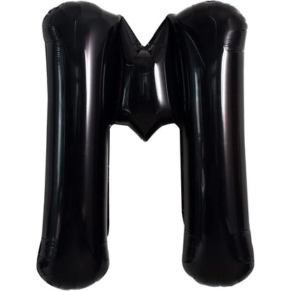 Balon Folie Metalizata Litera M, Klevo, 40 cm, Umflati cu Heliu sau Aer, Ambalaj Individual, Pai inclus, Negru