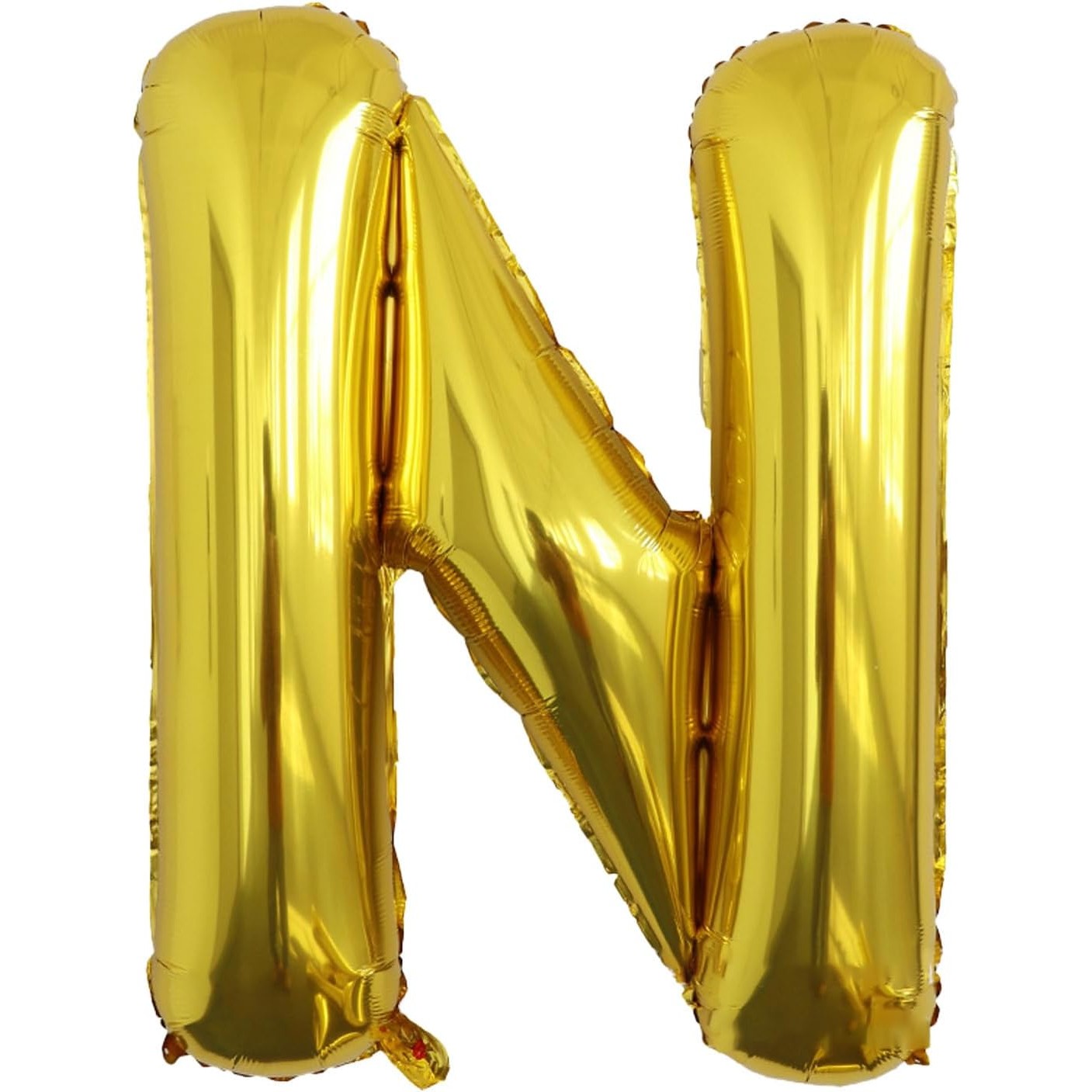 Balon Folie Metalizata Litera N, Klevo, 80 cm, Umflati cu Heliu sau Aer, Ambalaj Individual, Pai inclus, Auriu