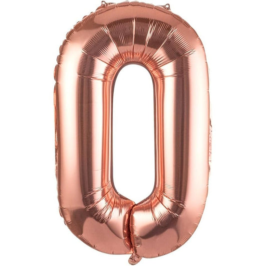 Balon Folie Metalizata Litera O, Klevo, 100 cm, Umflati cu Heliu sau Aer, Ambalaj Individual, Pai inclus, Rose Gold