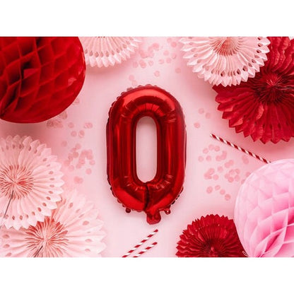 Balon Folie Metalizata Litera O, Klevo, 40 cm, Umflati cu Heliu sau Aer, Ambalaj Individual, Pai inclus, Rosu