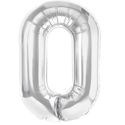 Balon Folie Metalizata Litera O, Klevo, 40 cm, Umflati cu Heliu sau Aer, Ambalaj Individual, Pai inclus, Argintiu