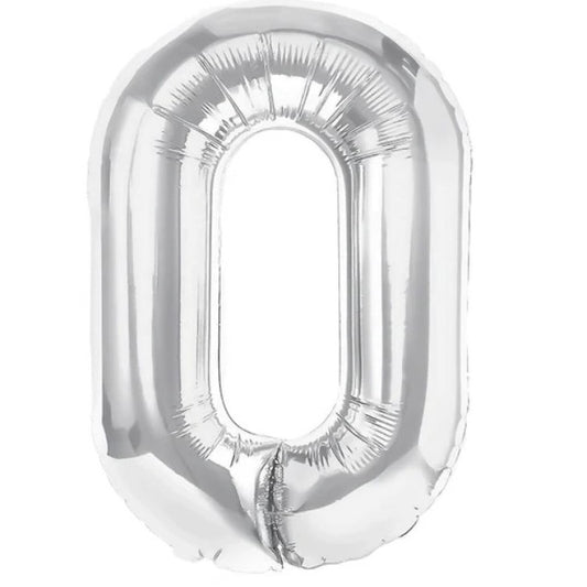 Balon Folie Metalizata Litera O, Klevo, 40 cm, Umflati cu Heliu sau Aer, Ambalaj Individual, Pai inclus, Argintiu