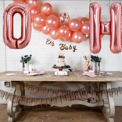 Balon Folie Metalizata Litera O, Klevo, 80 cm, Umflati cu Heliu sau Aer, Ambalaj Individual, Pai inclus, Rose Gold