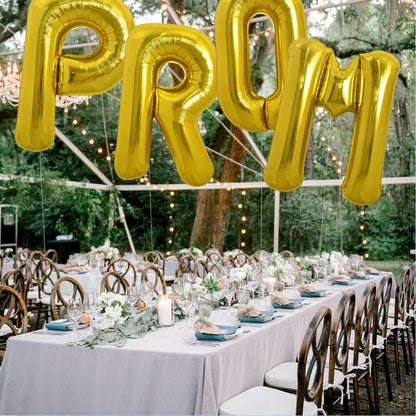Balon Folie Metalizata Litera P, Klevo, 40 cm, Umflati cu Heliu sau Aer, Ambalaj Individual, Pai inclus, Auriu