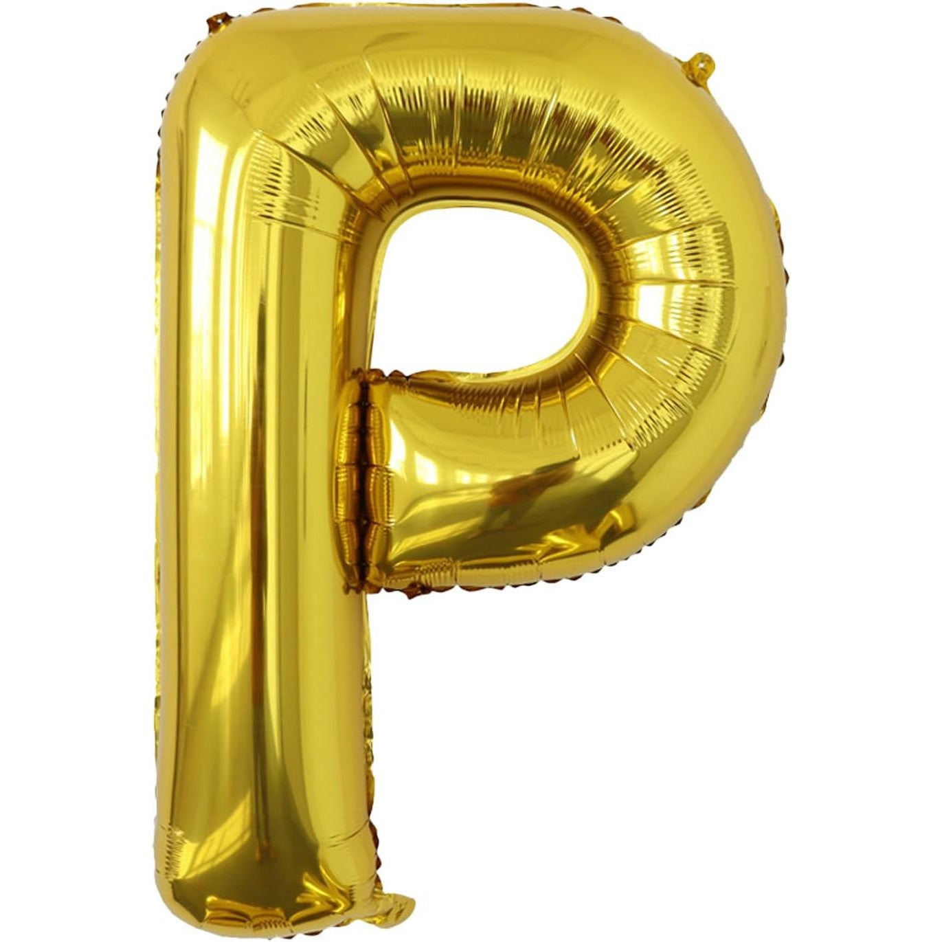 Balon Folie Metalizata Litera P, Klevo, 80 cm, Umflati cu Heliu sau Aer, Ambalaj Individual, Pai inclus, Auriu