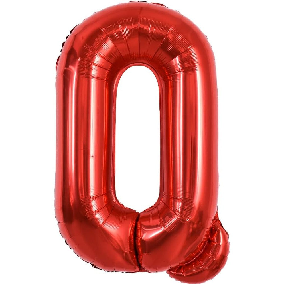 Balon Folie Metalizata Litera Q, Klevo, 40 cm, Umflati cu Heliu sau Aer, Ambalaj Individual, Pai inclus, Rosu