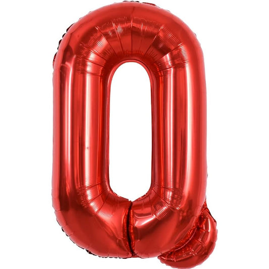 Balon Folie Metalizata Litera Q, Klevo, 40 cm, Umflati cu Heliu sau Aer, Ambalaj Individual, Pai inclus, Rosu