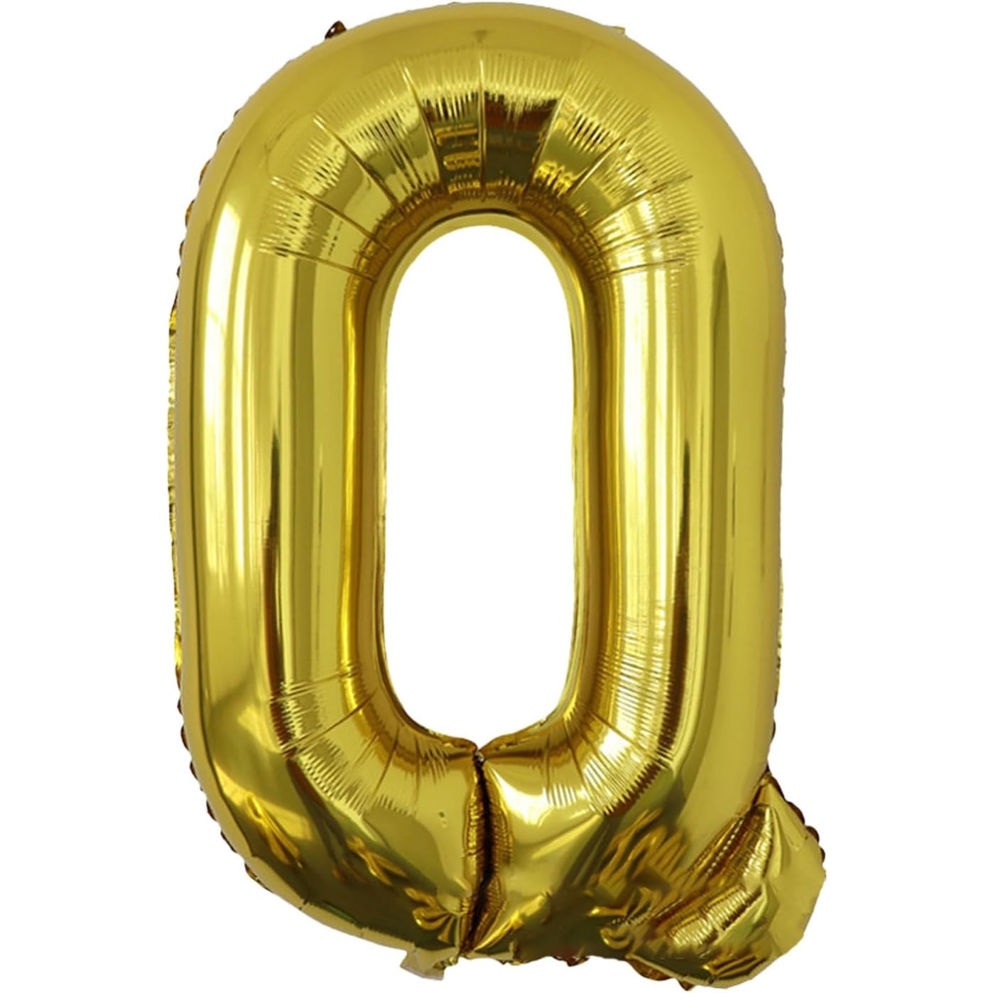 Balon Folie Metalizata Litera Q, Klevo, 80 cm, Umflati cu Heliu sau Aer, Ambalaj Individual, Pai inclus, Auriu