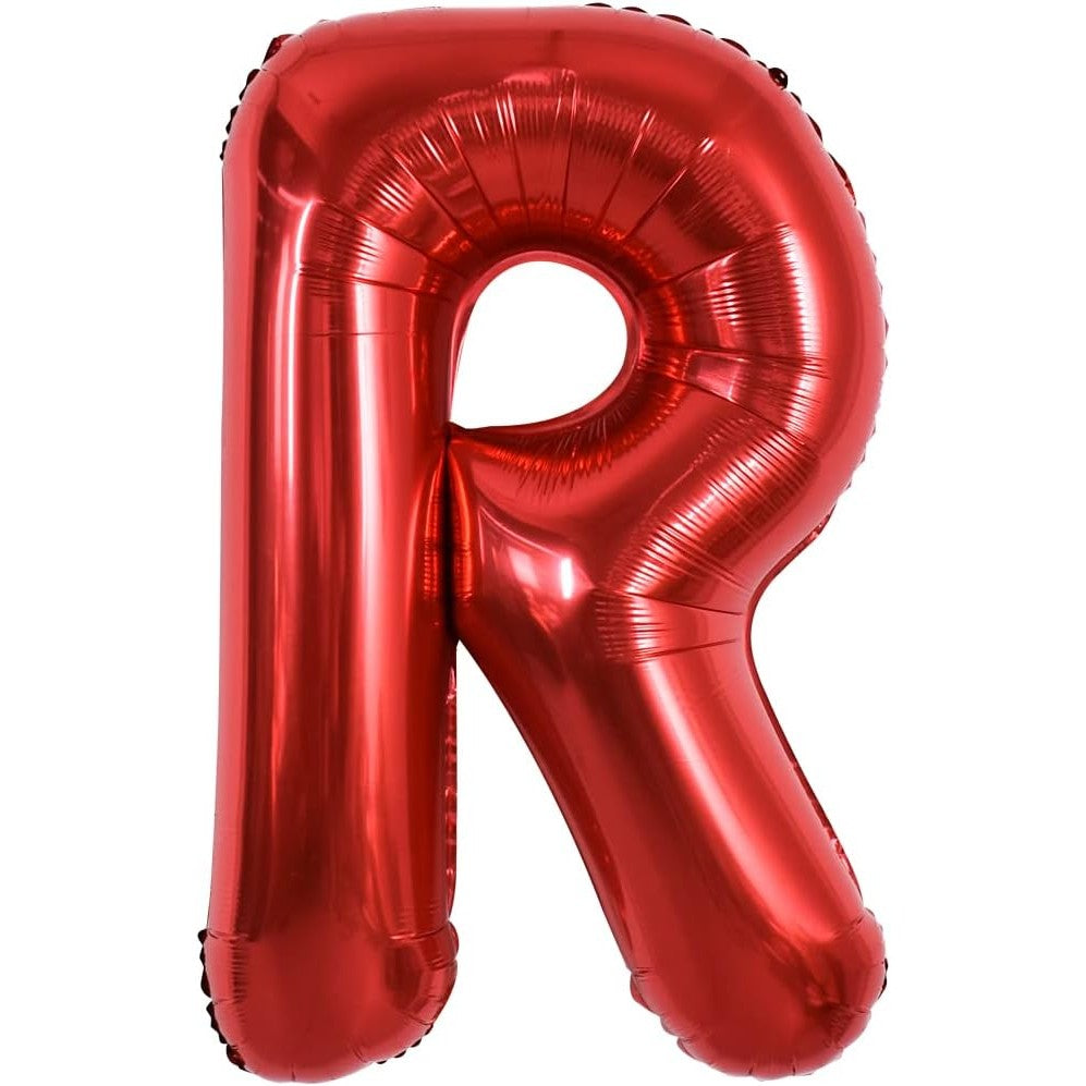 Balon Folie Metalizata Litera R, Klevo, 40 cm, Umflati cu Heliu sau Aer, Ambalaj Individual, Pai inclus, Rosu