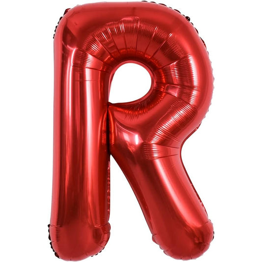 Balon Folie Metalizata Litera R, Klevo, 40 cm, Umflati cu Heliu sau Aer, Ambalaj Individual, Pai inclus, Rosu
