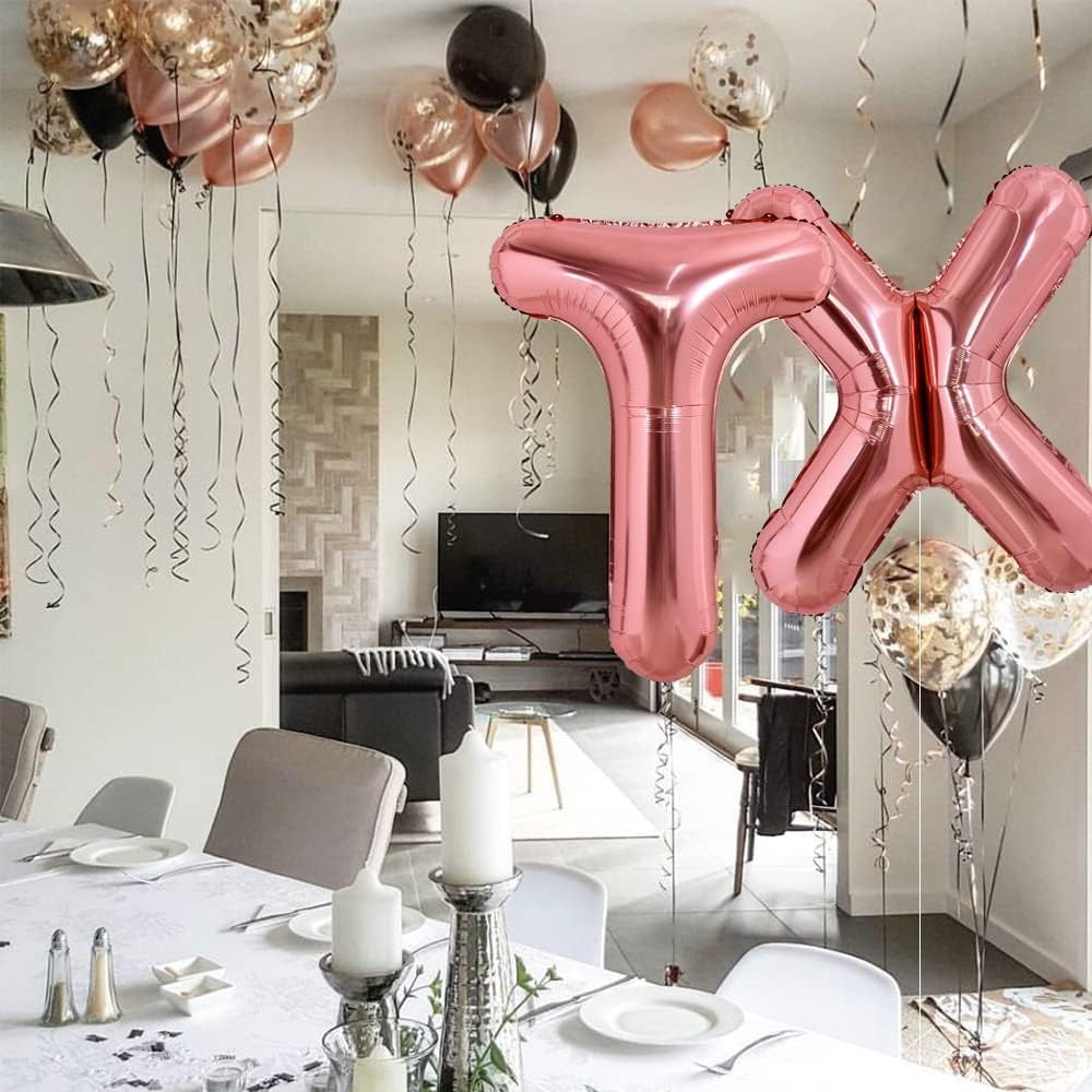 Balon Folie Metalizata Litera X, Klevo, 100 cm, Umflati cu Heliu sau Aer, Ambalaj Individual, Pai inclus, Rose Gold