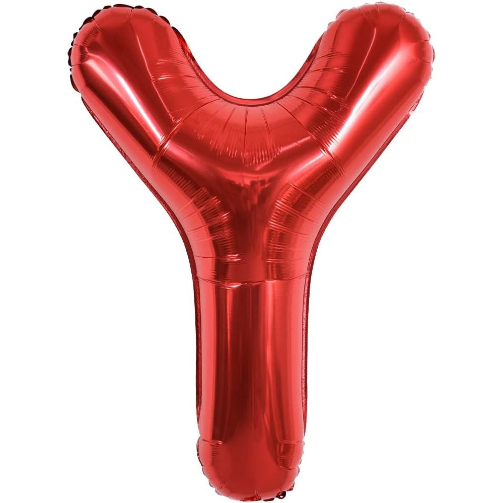 Balon Folie Metalizata Litera Y, Klevo, 40 cm, Umflati cu Heliu sau Aer, Ambalaj Individual, Pai inclus, Rosu