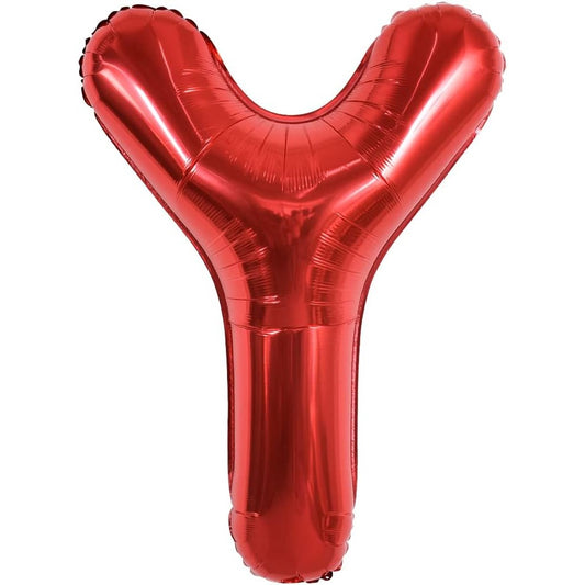 Balon Folie Metalizata Litera Y, Klevo, 40 cm, Umflati cu Heliu sau Aer, Ambalaj Individual, Pai inclus, Rosu