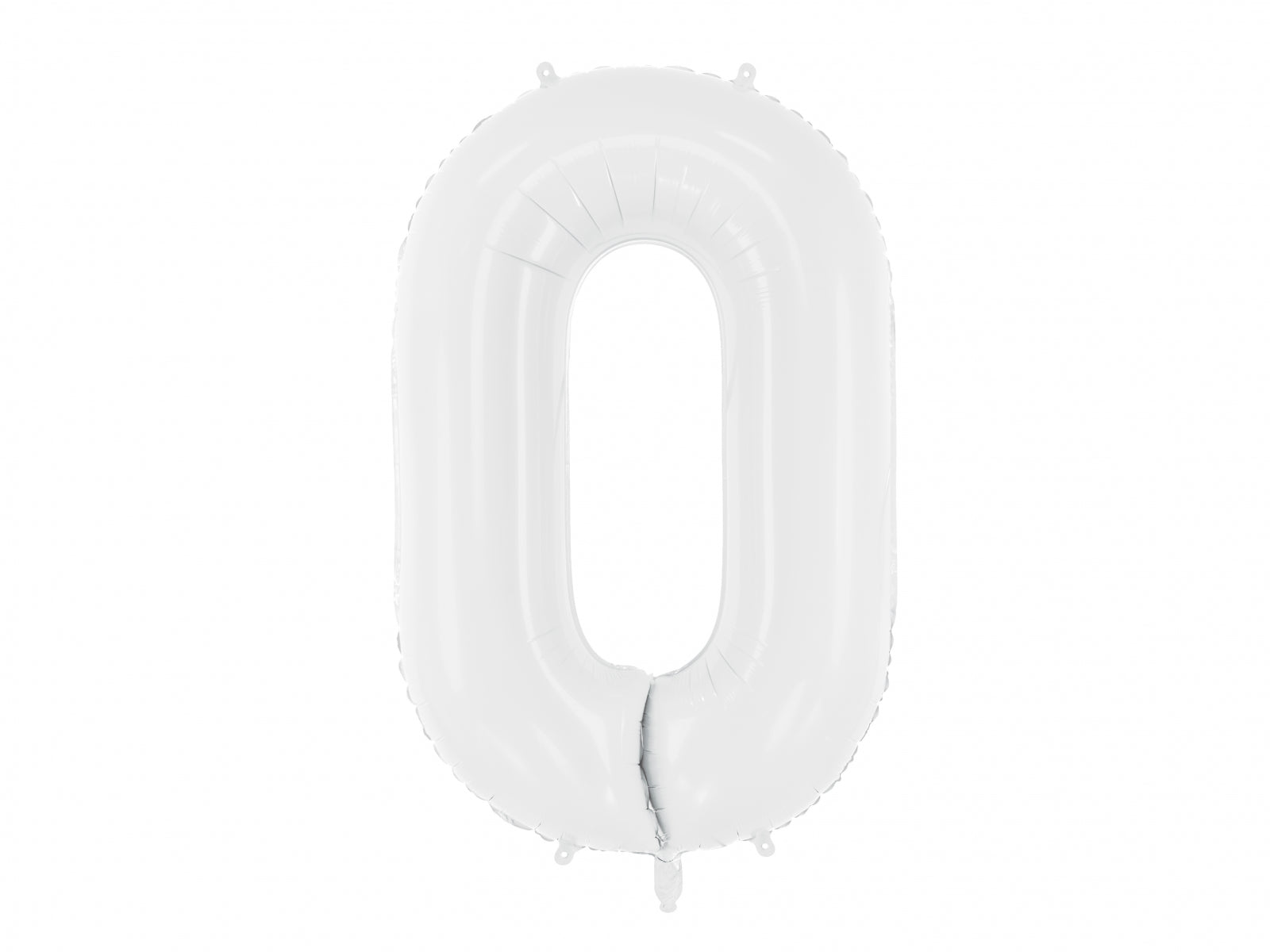 Balon folie Numărul "0", 86 cm, alb (1 pachet / 1 buc.)