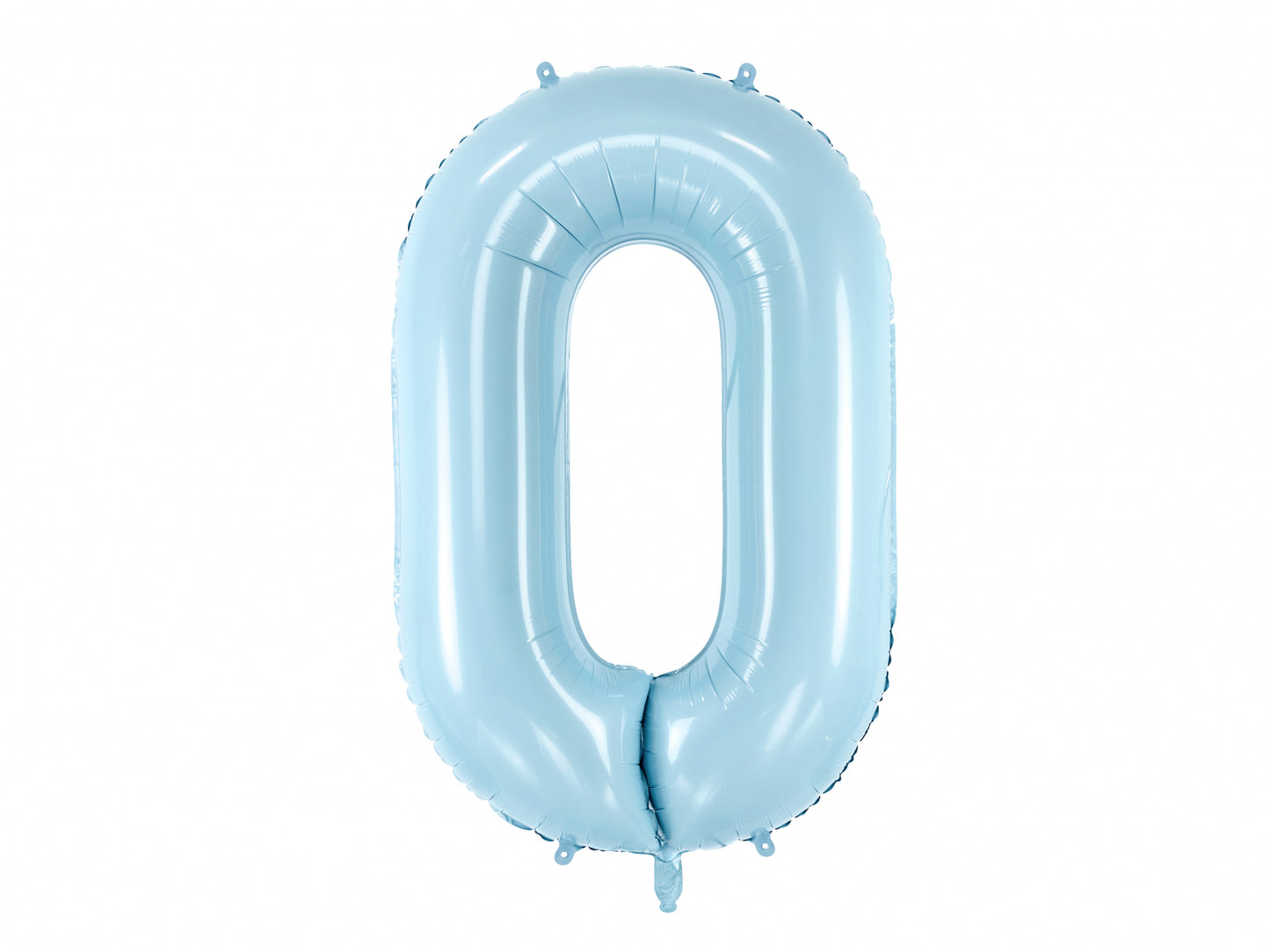 Balon folie Numărul "0", 86 cm, albastru deschis (1 pachet / 1 buc.)