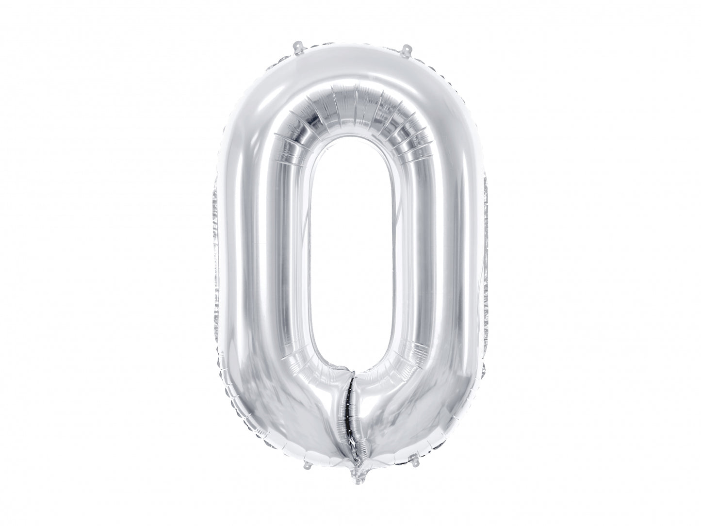 Balon folie Numărul "0", 86 cm, argintiu (1 pachet / 1 buc.)