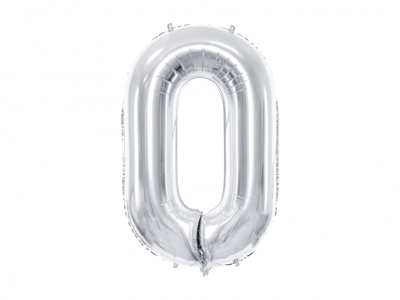 Balon folie Numărul "0", 86 cm, argintiu (1 pachet / 1 buc.)