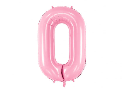Balon folie Numărul "0", 86 cm, roz (1 pachet / 1 buc.)