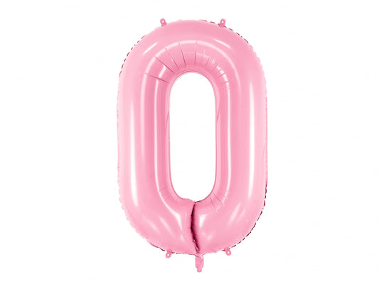 Balon folie Numărul "0", 86 cm, roz (1 pachet / 1 buc.)
