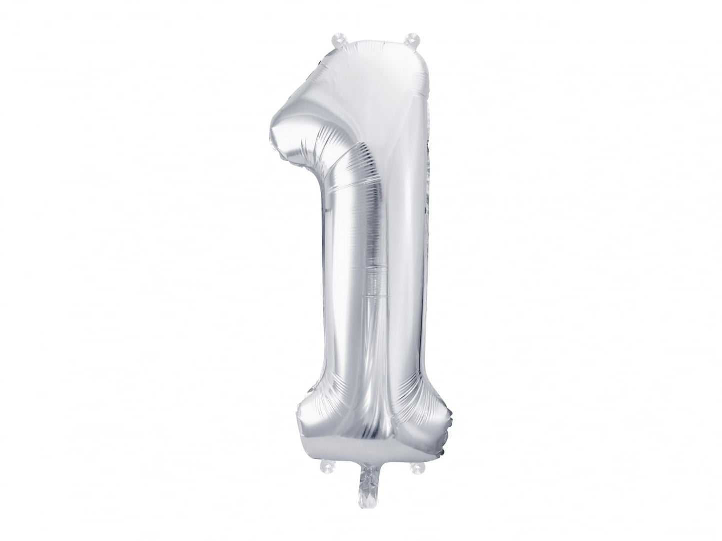 Balon folie Numarul "1", 86 cm, argintiu (1 pachet / 1 buc.)