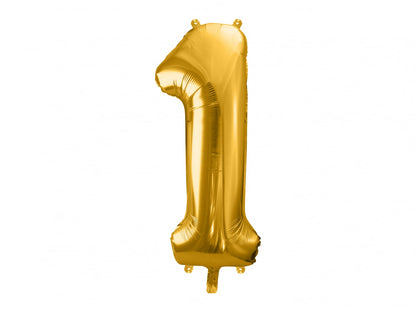 Balon folie Numărul "1", 86 cm, auriu (1 pachet / 1 buc.)