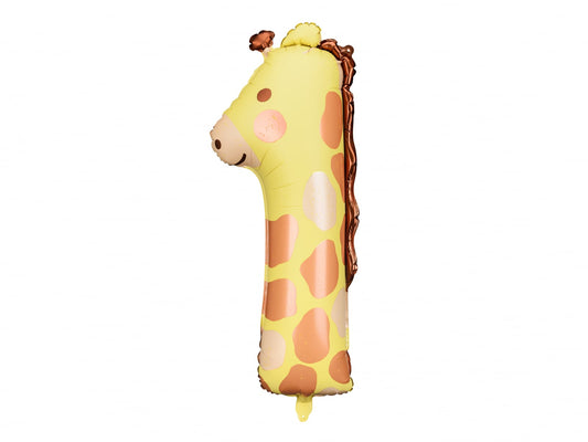 Balon folie Numărul 1 - Girafa, 42x90 cm, mix (1 pachet / 1 buc.)