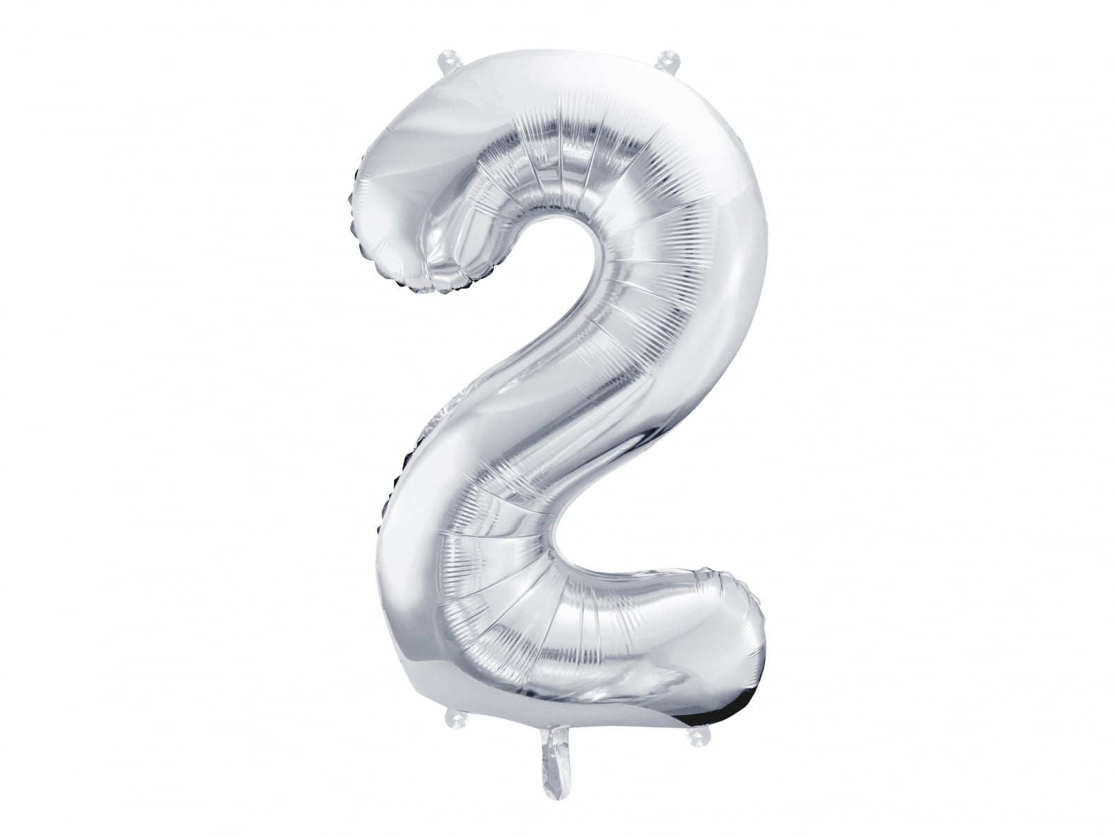 Balon folie Numărul "2", 86 cm, argintiu (1 pachet / 1 buc.)