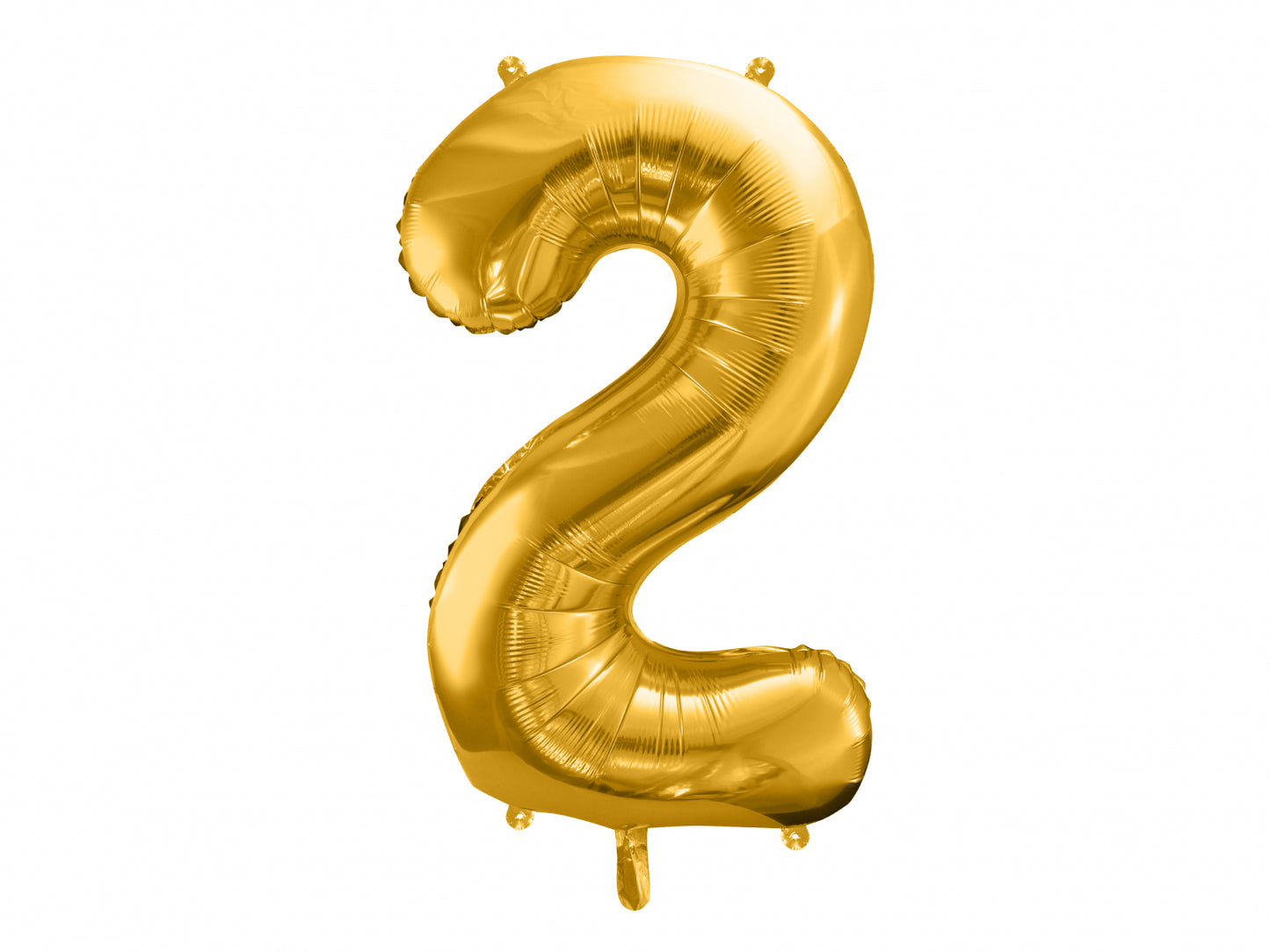 Balon folie Numărul "2", 86 cm, auriu (1 pachet / 1 buc.)