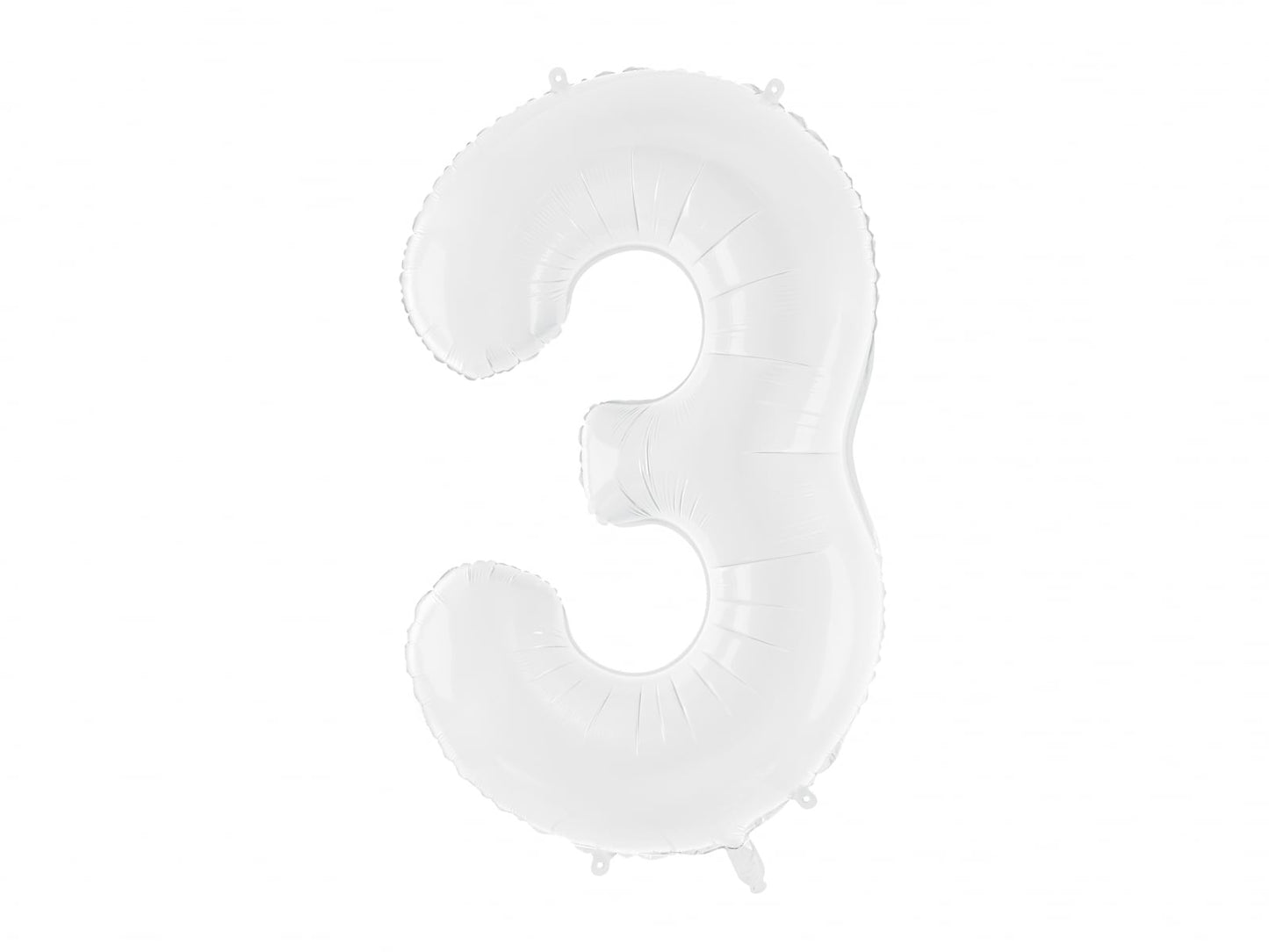 Balon folie Numărul "3", 86 cm, alb (1 pachet / 1 buc.)