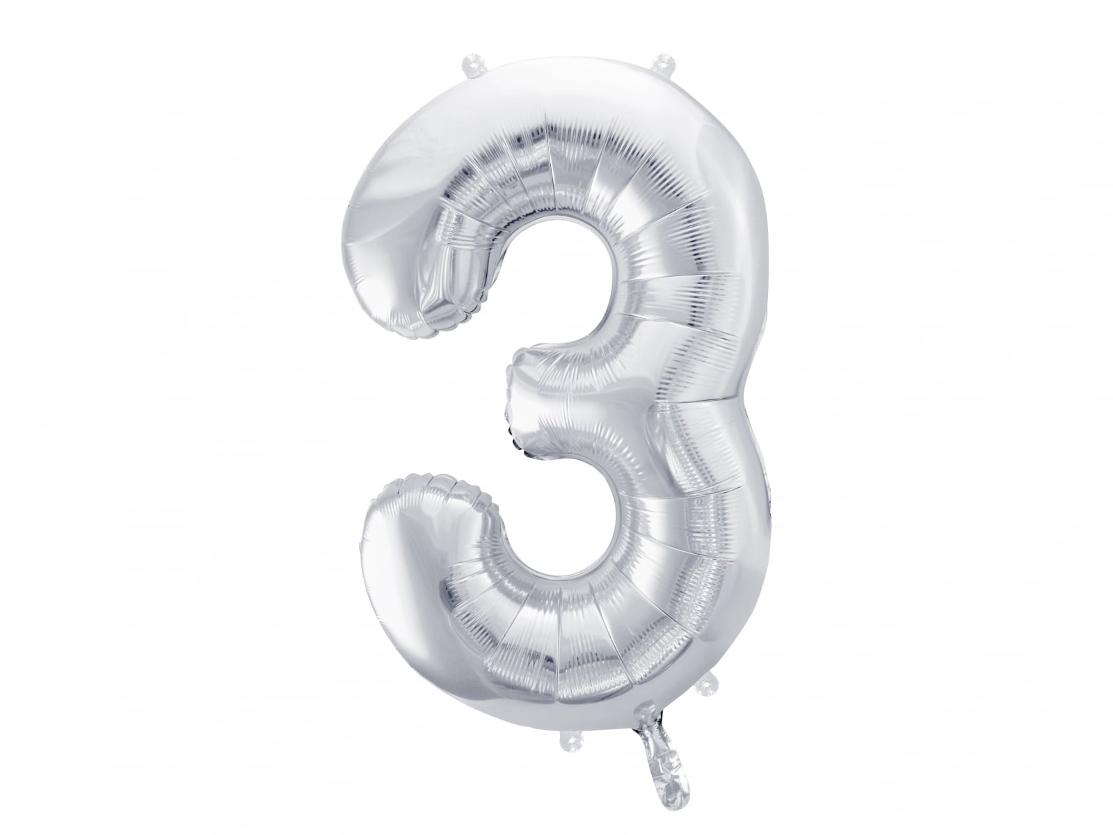 Balon folie Numărul "3", 86 cm, argintiu (1 pachet / 1 buc.)