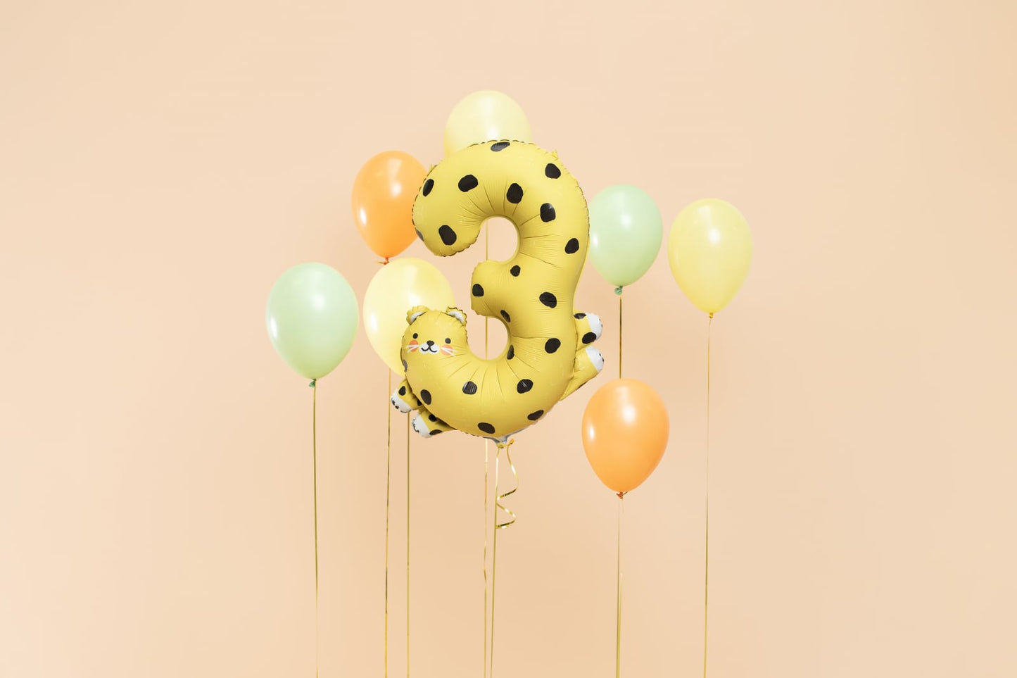 Balon folie Numărul 3 - Ghepardul, 68x98 cm, mix (1 pachet / 1 buc.)