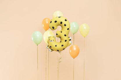 Balon folie Numărul 3 - Ghepardul, 68x98 cm, mix (1 pachet / 1 buc.)