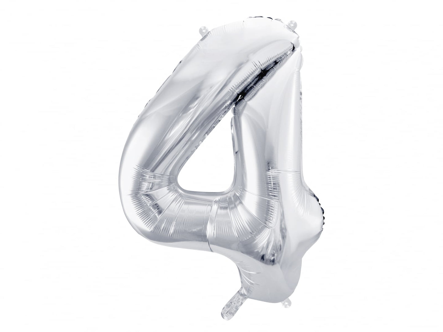 Balon folie Numărul "4", 86 cm, argintiu (1 pachet / 1 buc.)