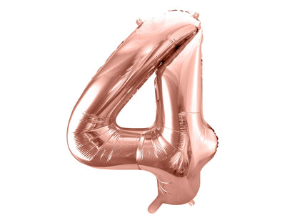 Balon folie Numărul "4", 86 cm, roz auriu (1 pachet / 1 buc.)