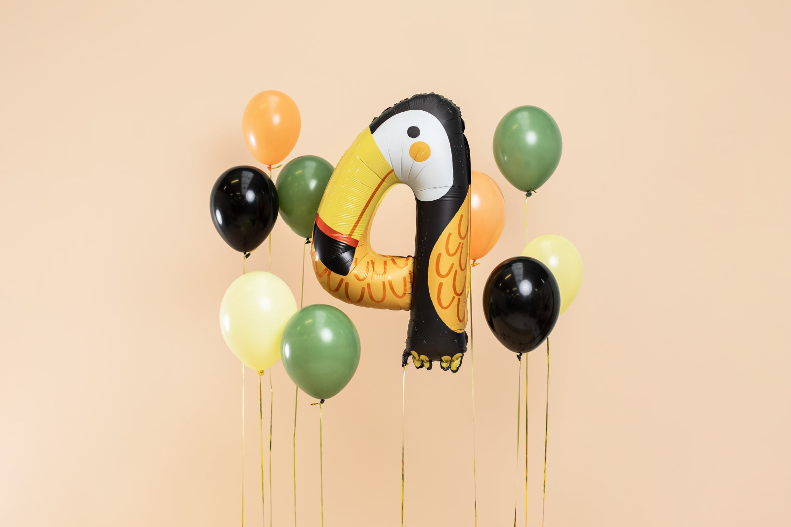 Balon folie Numărul 4 - Tucanul, 68x91 cm, mix (1 pachet / 1 buc.)