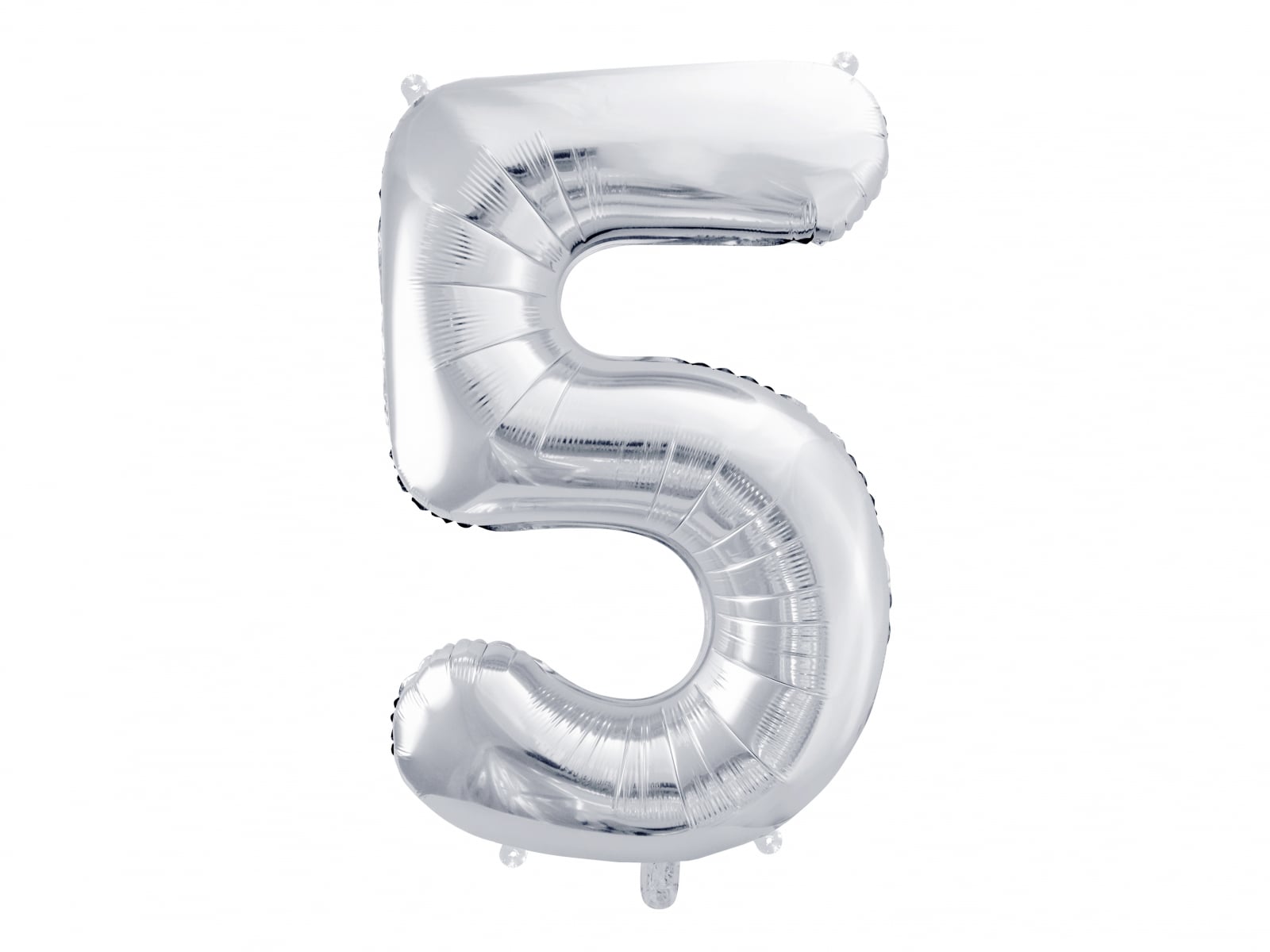 Balon folie Numărul "5", 86 cm, argintiu (1 pachet / 1 buc.)