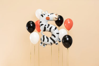 Balon folie Numărul 5 - Zebra, 68x98 cm, mix (1 pachet / 1 buc.)