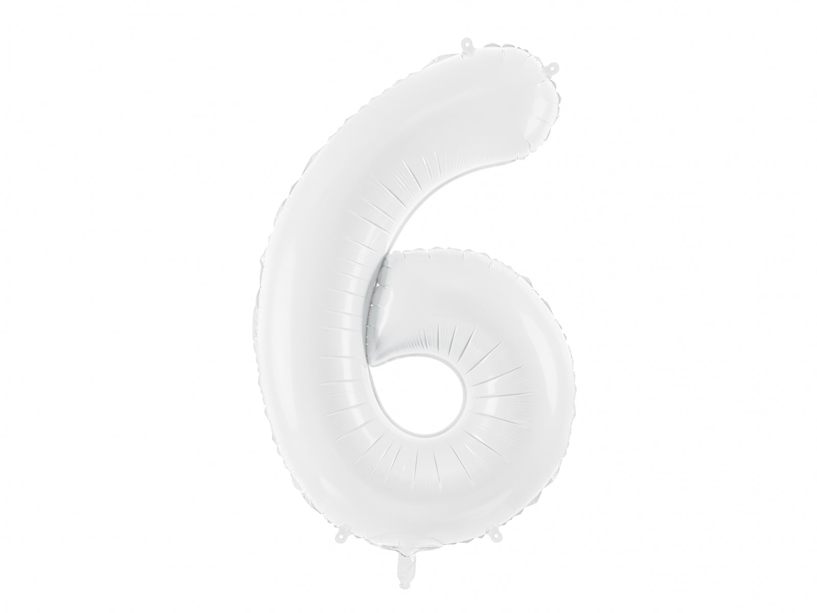 Balon folie Numărul "6", 86 cm, alb (1 pachet / 1 buc.)