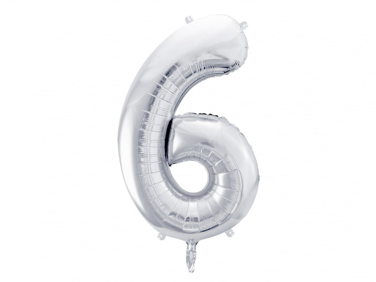 Balon folie Numărul "6", 86 cm, argintiu (1 pachet / 1 buc.)