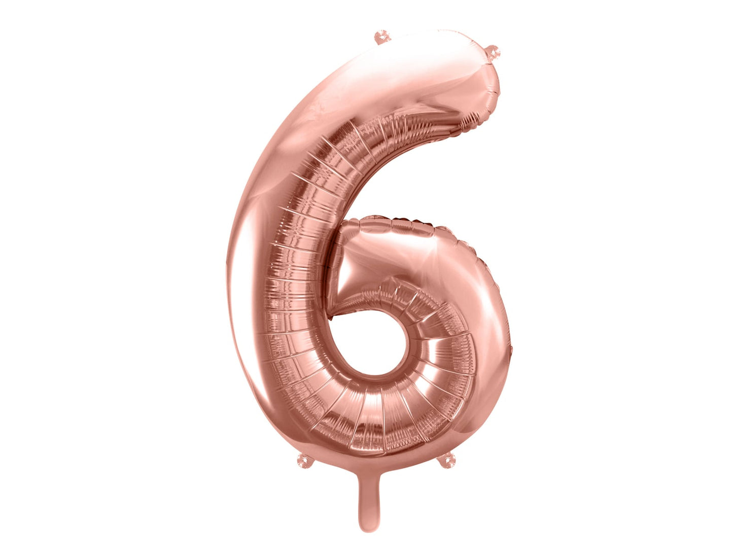 Balon folie Numărul "6", 86 cm, roz auriu (1 pachet / 1 buc.)