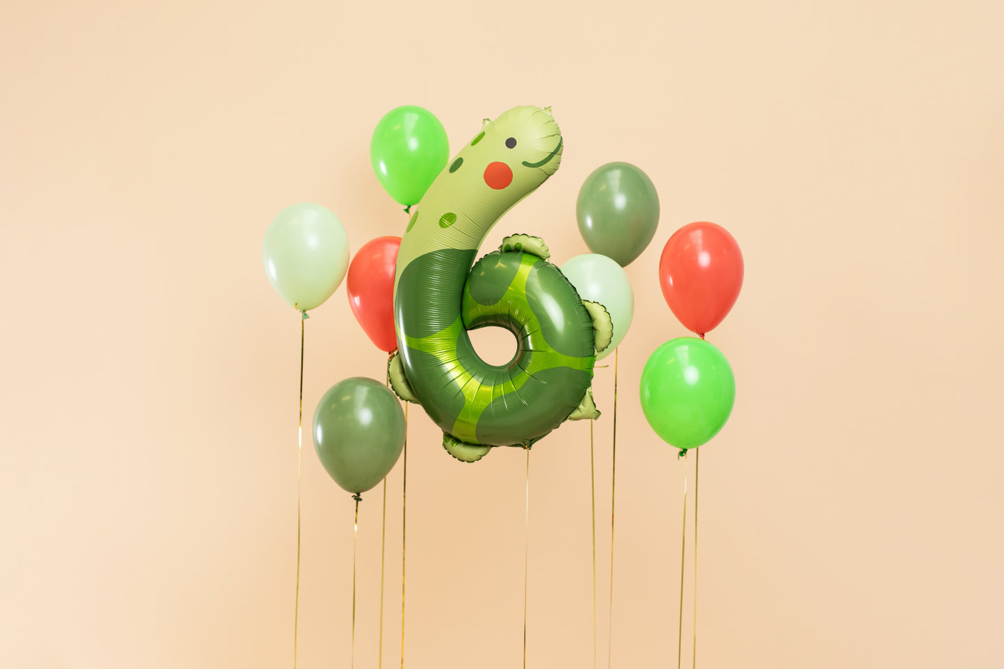 Balon folie Numărul 6 - Broască țestoasă, 75x96 cm, mix (1 pachet / 1 buc.)