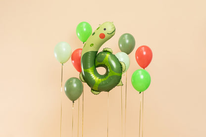 Balon folie Numărul 6 - Broască țestoasă, 75x96 cm, mix (1 pachet / 1 buc.)